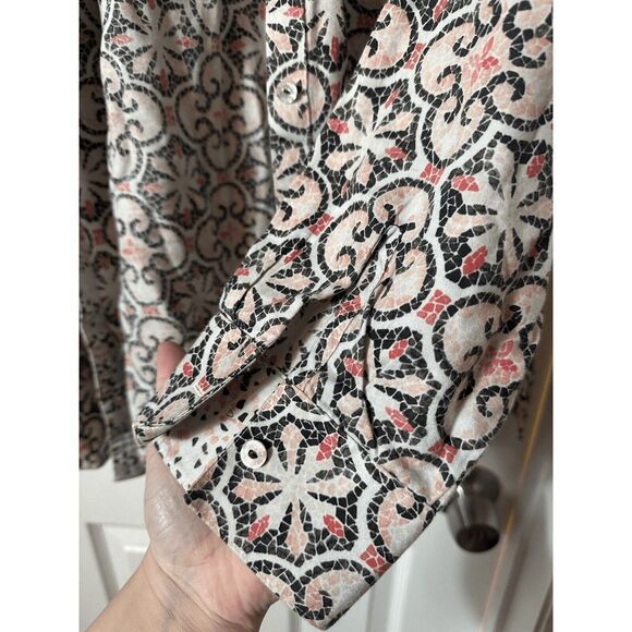 Foxcroft Top Button Up Shirt Womens 18W Blue Red Print Wrinkle Free Workwear - Picture 3 of 7